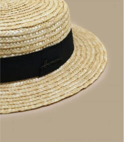 Boater Natural -Chapeau De Mode boater naturalcanotier20paille20galon20noir