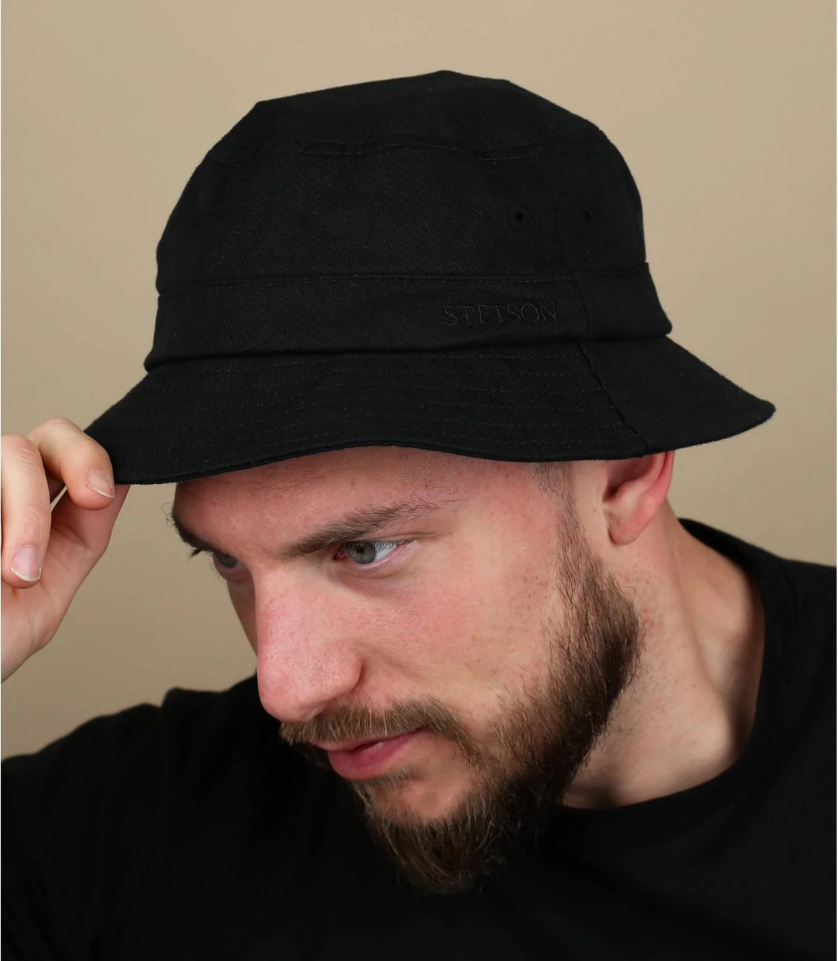 Stetson Bucket Cotton Twill Black 1 Stetson Bucket Cotton Twill Black