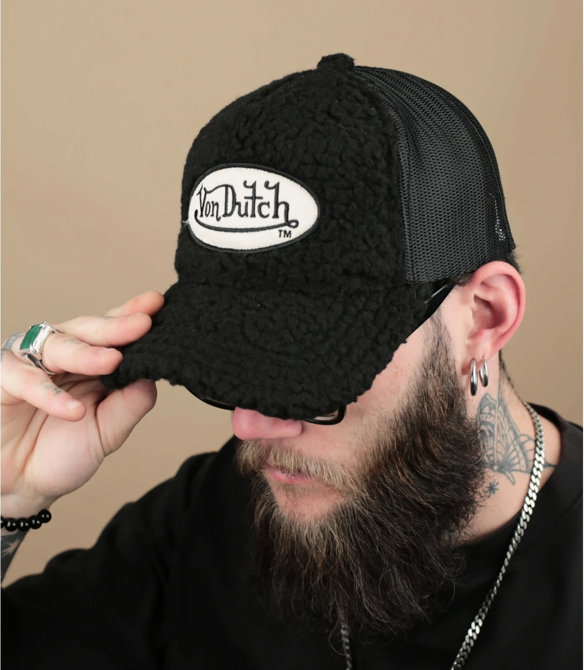 Von Dutch Casquette Trucker Logo Fur Black 1 Von Dutch Casquette Trucker Logo Fur Black