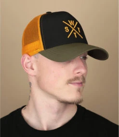 WATTS Casquette Trucker Tribe Kaki Black -Chapeau De Mode casquette trucker tribe kaki black 5