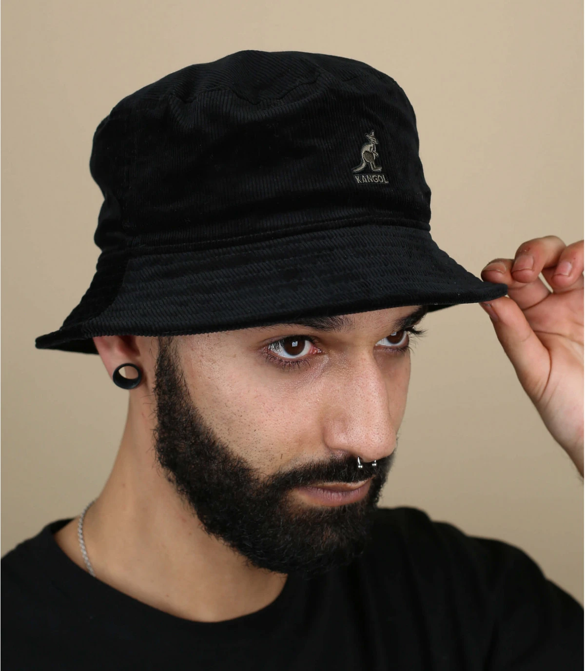 Kangol Cord Bucket Black 1 Kangol Cord Bucket Black