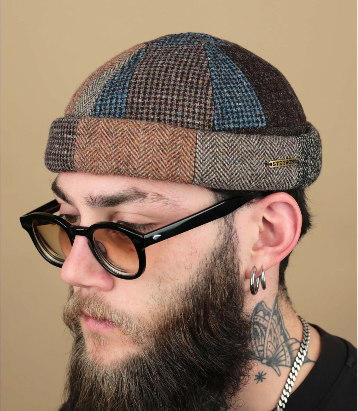 Stetson Docker Patchwork Brown Mix 1 Stetson Docker Patchwork Brown Mix