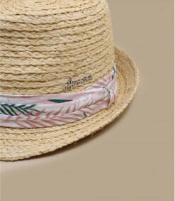 California Pink -Chapeau De Mode don sato pinktrilby20paille20ruban20feuilles