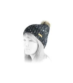 Barts Euny Beanie Dark Heather -Chapeau De Mode euny beanie dark heatherBarts20bonnet20gris20chine20pompon20fourrur