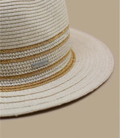 Seeberger Fedora Shiny Insert Linen Gold -Chapeau De Mode fedora shiny insert linen gold 2