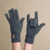 Barts Fine Knitted Gloves Dark Heather