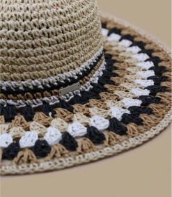 Seeberger Floppy Multicolor Linen White Black -Chapeau De Mode floppy multicolor linen white black 2