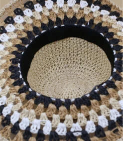 Seeberger Floppy Multicolor Linen White Black -Chapeau De Mode floppy multicolor linen white black 4