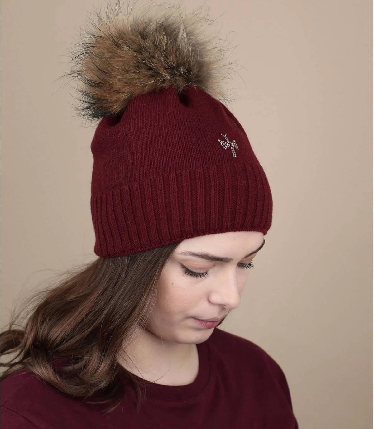 Giulia Real Fur Dark Red 1 Giulia Real Fur Dark Red