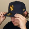 NEW ERA League Ess 5950 NY Navy Gold