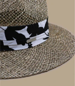 Seeberger Seagrass Fedora Summer Print Black 7 Seeberger Seagrass Fedora Summer Print Black -Chapeau De Mode seagrass fedora summer print black 2
