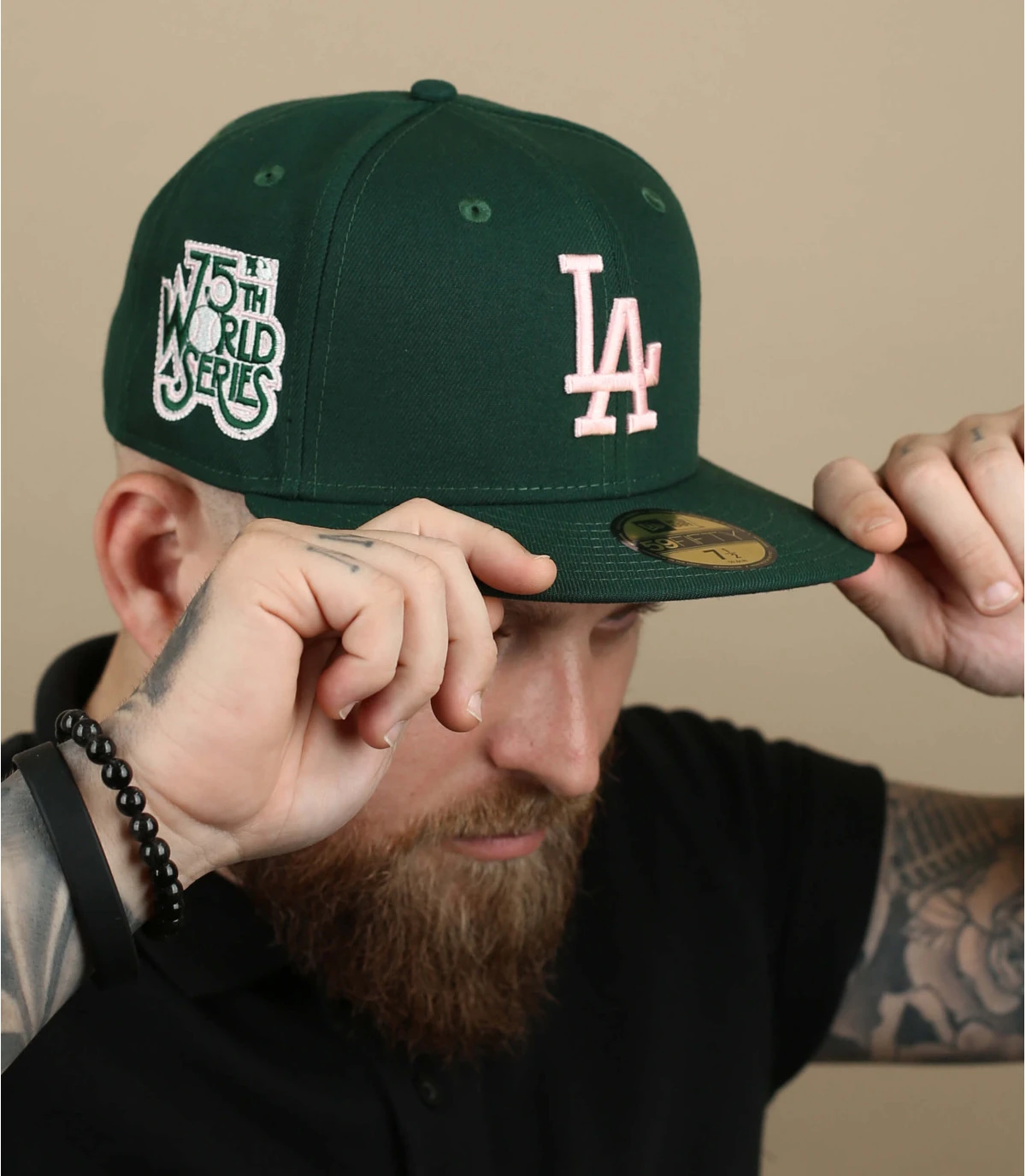 NEW ERA Side Patch 5950 LA Green & Pink 1 NEW ERA Side Patch 5950 LA Green & Pink