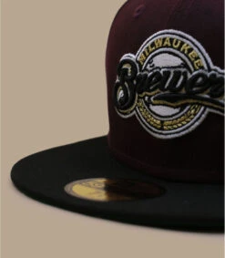 NEW ERA Side Patch 59Fifty Milwaukee Brewers Marron Black -Chapeau De Mode side patch 59fifty milwaukee brewers marron black 2