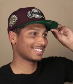 NEW ERA Side Patch 59Fifty Milwaukee Brewers Marron Black