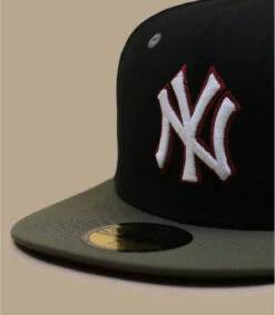 NEW ERA Side Patch 59Fifty New York Yankees Black New Olive -Chapeau De Mode side patch 59fifty new york yankees black new olive 2