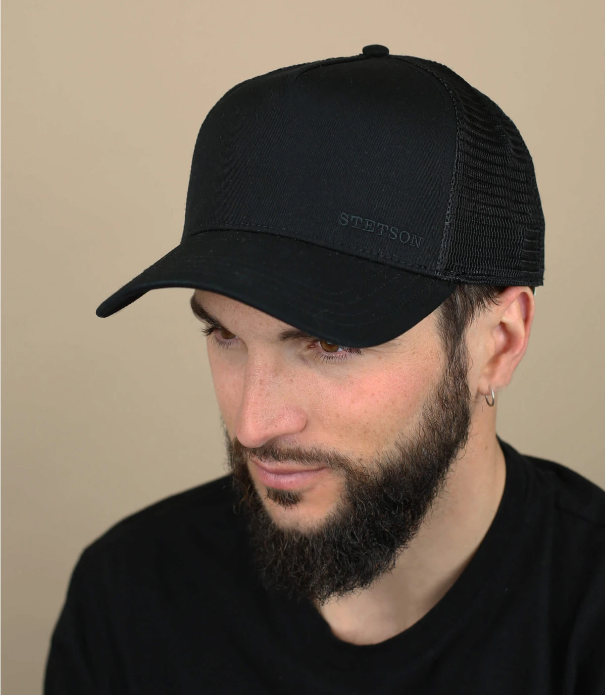 Stetson Trucker Cap Cotton Black 1 Stetson Trucker Cap Cotton Black