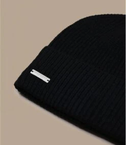 Seeberger Turn Up Beanie In Recycled Yarn Black -Chapeau De Mode turn up beanie in recycled yarn black 2